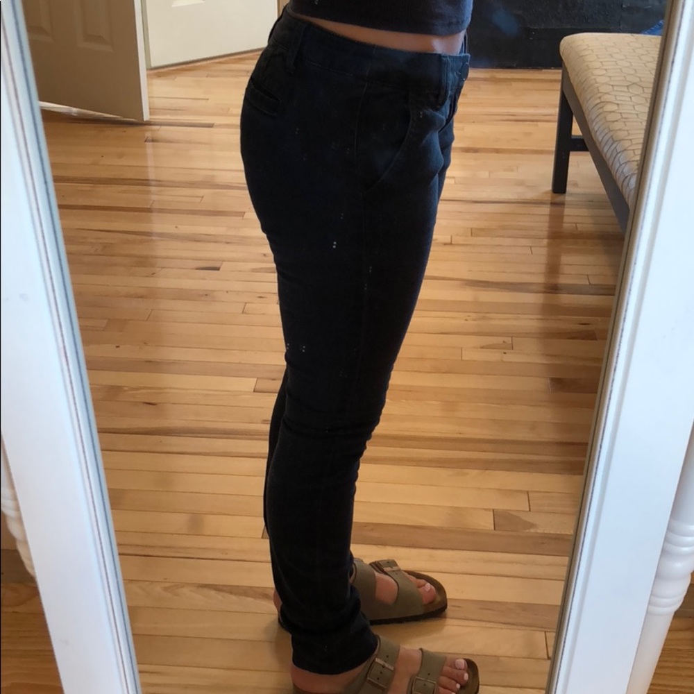 Low rise skinny black pants